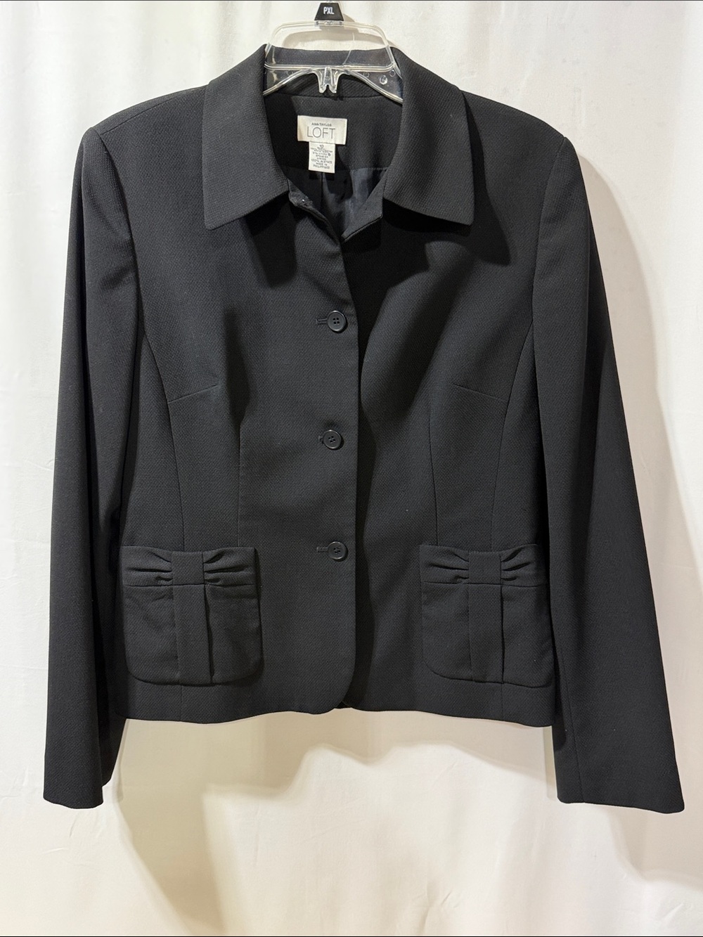 LOFT Black Three-Button Women's Blazer with Front Pocket Detail